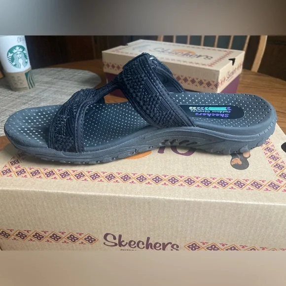 Like new Skechers Black Outdoor Sandals - Picture 6 of 11